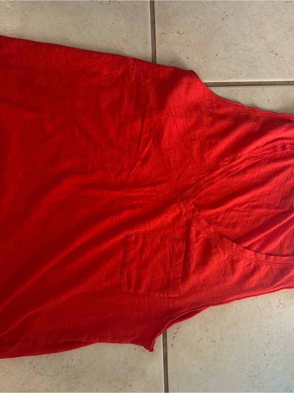 Madewell Red Scoop Neck Lightweight Tank